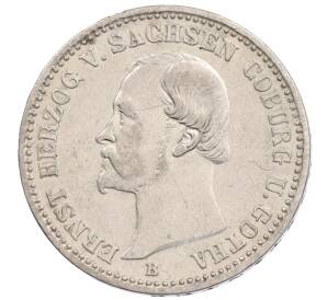 1/6 талера 1869 года Саксен-Кобург-Гота «25 лет правлению Герцога Эрнста II» — Фото №1