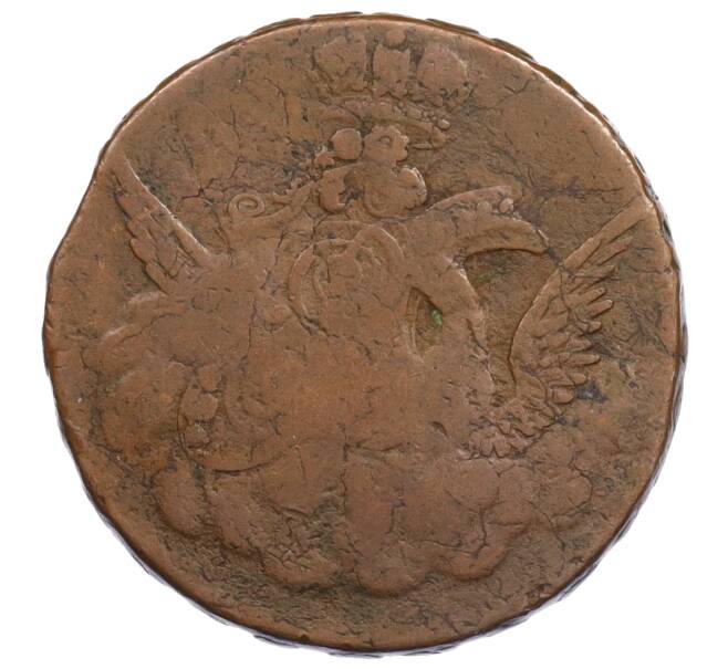 Монета 1 копейка 1755 года «Орел в облаках» (Гурт Москва) (Артикул: K10-4992) — Фото №2
