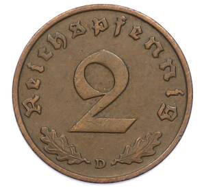 2 рейхспфеннига 1936 года D Германия — Фото №2