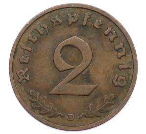 2 рейхспфеннига 1936 года D Германия — Фото №2