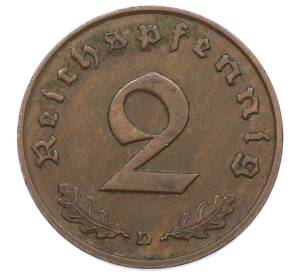 2 рейхспфеннига 1936 года D Германия — Фото №2