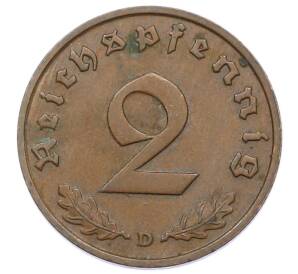 2 рейхспфеннига 1936 года D Германия — Фото №2