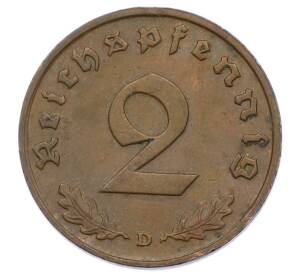 2 рейхспфеннига 1936 года D Германия — Фото №2