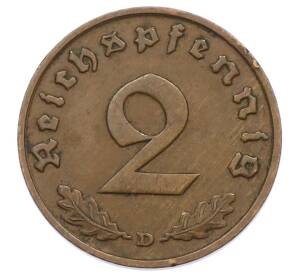 2 рейхспфеннига 1936 года D Германия — Фото №2