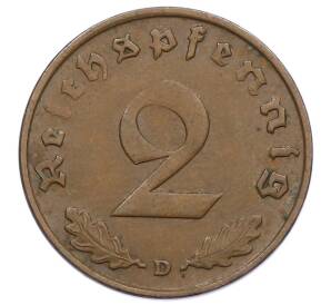 2 рейхспфеннига 1936 года D Германия — Фото №2