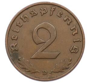2 рейхспфеннига 1936 года D Германия — Фото №2
