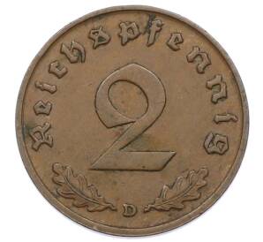 2 рейхспфеннига 1936 года D Германия — Фото №2