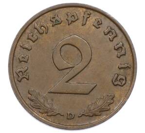 2 рейхспфеннига 1936 года D Германия — Фото №2