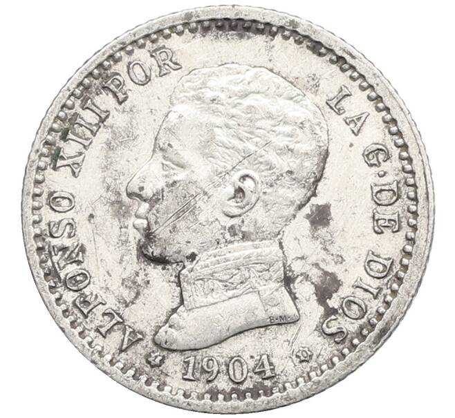 Монета 50 сентимо 1904 года Испания (Артикул: K10-4954) — Фото №1