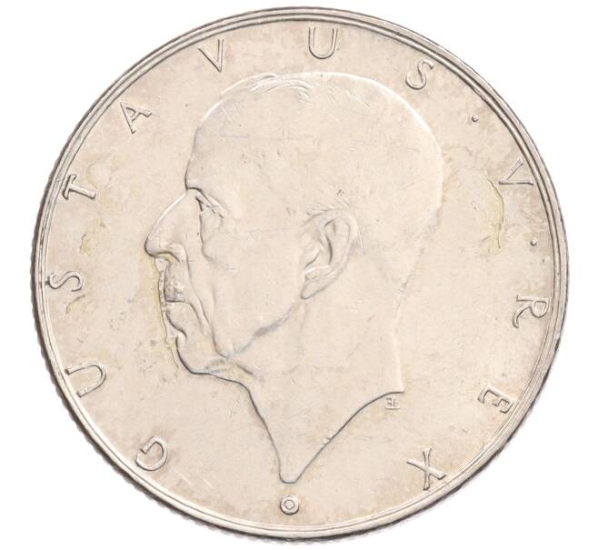 Монета 2 кроны 1938 года Швеция «300 лет поселению Делавэр» (Артикул: K10-5288) — Фото №2