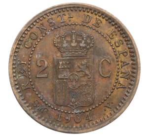 2 сентимо 1904 года Испания — Фото №2