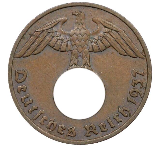 Монета 1 рейхспфенниг 1937 года F Германия (Артикул: K10-5379) — Фото №1
