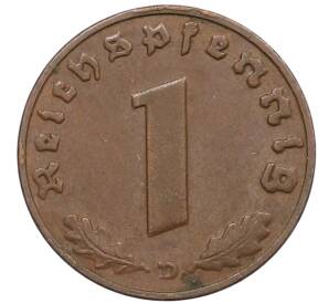 1 рейхспфенниг 1937 года D Германия — Фото №2