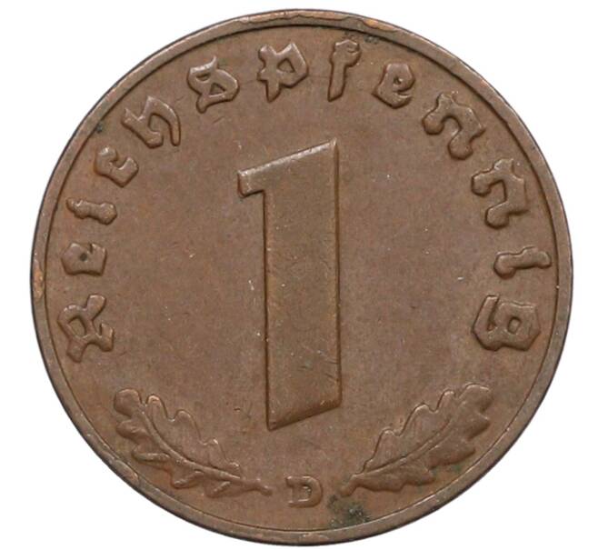 Монета 1 рейхспфенниг 1937 года D Германия (Артикул: K10-5384) — Фото №2