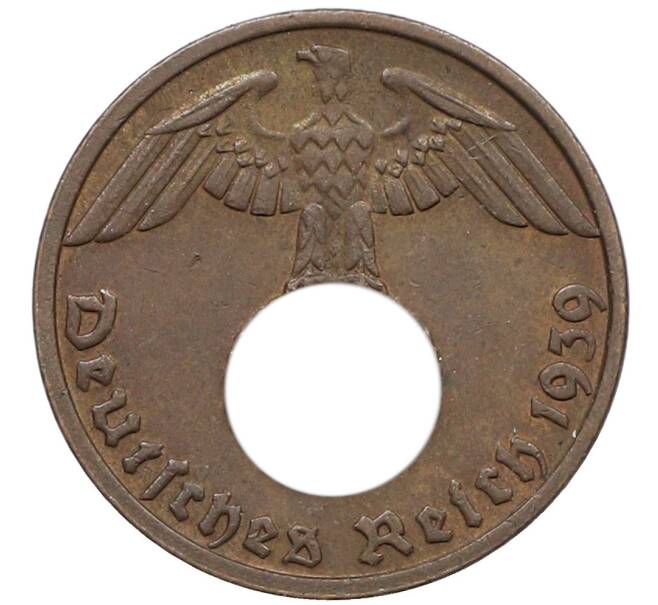 Монета 1 рейхспфенниг 1939 года D Германия (Артикул: K10-5386) — Фото №1