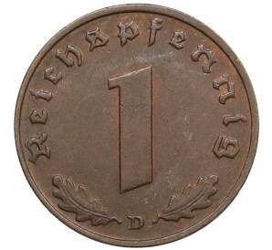 1 рейхспфенниг 1939 года D Германия — Фото №2