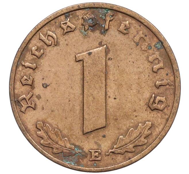 Монета 1 рейхспфенниг 1938 года E Германия (Артикул: K10-5387) — Фото №2