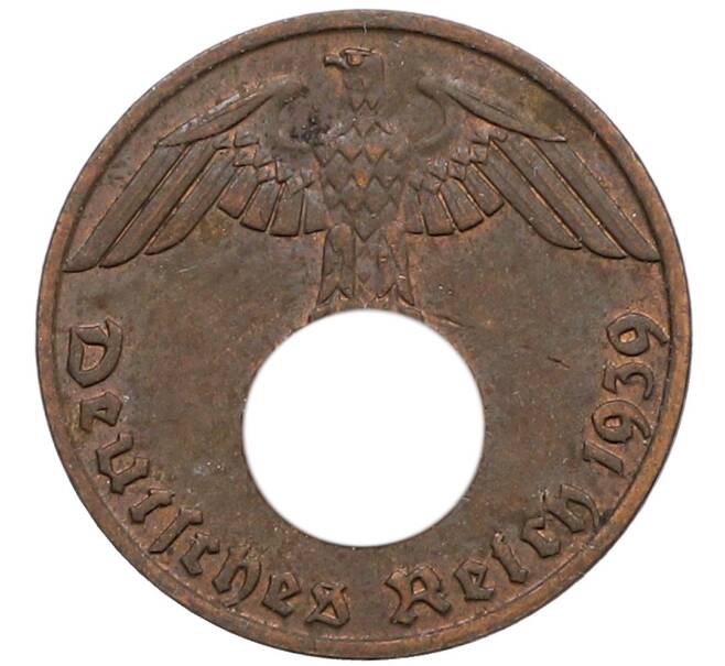 Монета 1 рейхспфенниг 1939 года J Германия (Артикул: K10-5404) — Фото №1