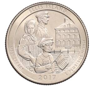 1/4 доллара (25 центов) 2017 года P США «Национальные парки — №39 Национальный монумент острова Эллис» — Фото №1