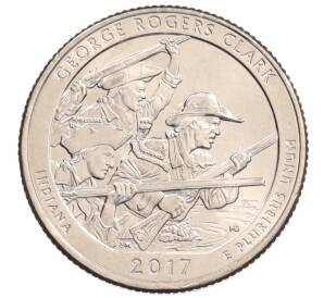 1/4 доллара (25 центов) 2017 года P США «Национальные парки — №40 Национальный исторический парк имени Джорджа Роджерса Кларка» — Фото №1