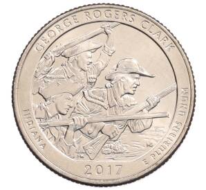 1/4 доллара (25 центов) 2017 года P США «Национальные парки — №40 Национальный исторический парк имени Джорджа Роджерса Кларка» — Фото №1
