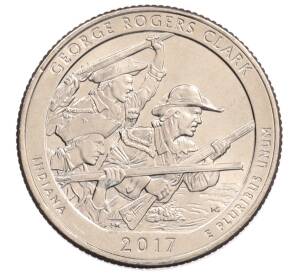 1/4 доллара (25 центов) 2017 года P США «Национальные парки — №40 Национальный исторический парк имени Джорджа Роджерса Кларка» — Фото №1