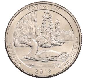 1/4 доллара (25 центов) 2018 года D США «Национальные парки — №43 Национальный парк Вояджерс» — Фото №1