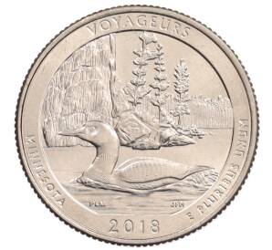 1/4 доллара (25 центов) 2018 года D США «Национальные парки — №43 Национальный парк Вояджерс» — Фото №1