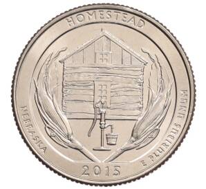 1/4 доллара (25 центов) 2015 года D США «Национальные парки — №26 Национальный монумент Гомстед» — Фото №1