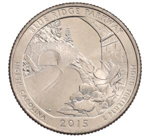1/4 доллара (25 центов) 2015 года P США «Национальные парки — №28 Национальная автомагистраль Блу-Ридж» — Фото №1
