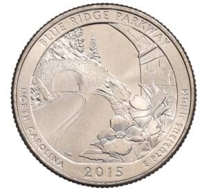 1/4 доллара (25 центов) 2015 года P США «Национальные парки — №28 Национальная автомагистраль Блу-Ридж» — Фото №1