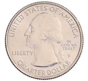 1/4 доллара (25 центов) 2018 года D США «Национальные парки — №41 Национальное побережье живописных камней»
