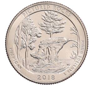 1/4 доллара (25 центов) 2018 года D США «Национальные парки — №41 Национальное побережье живописных камней»