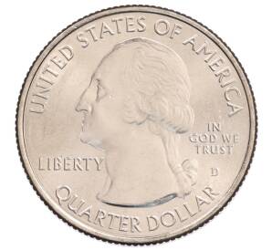 1/4 доллара (25 центов) 2019 года D США «Национальные парки — №50 Дикая местность Река Фрэнк Черч» — Фото №2