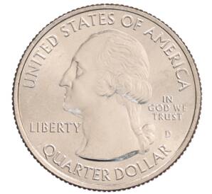 1/4 доллара (25 центов) 2019 года D США «Национальные парки — №50 Дикая местность Река Фрэнк Черч» — Фото №2