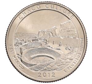 1/4 доллара (25 центов) 2012 года D США «Национальные парки — №12 Национальный исторический парк Чако» — Фото №1