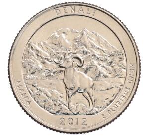 1/4 доллара (25 центов) 2012 года D США «Национальные парки — №15 Национальный парк Денали» — Фото №1