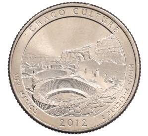 1/4 доллара (25 центов) 2012 года P США «Национальные парки — №12 Национальный исторический парк Чако» — Фото №1