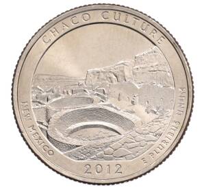1/4 доллара (25 центов) 2012 года P США «Национальные парки — №12 Национальный исторический парк Чако» — Фото №1