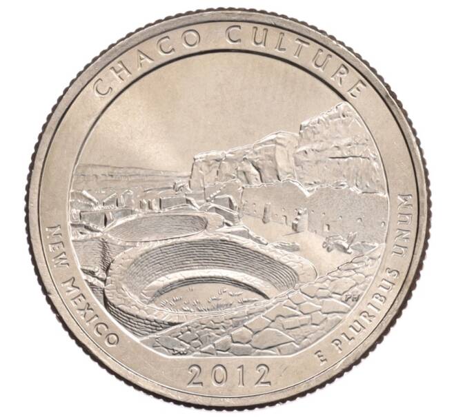 Монета 1/4 доллара (25 центов) 2012 года P США «Национальные парки — №12 Национальный исторический парк Чако» (Артикул: M2-90328) — Фото №1