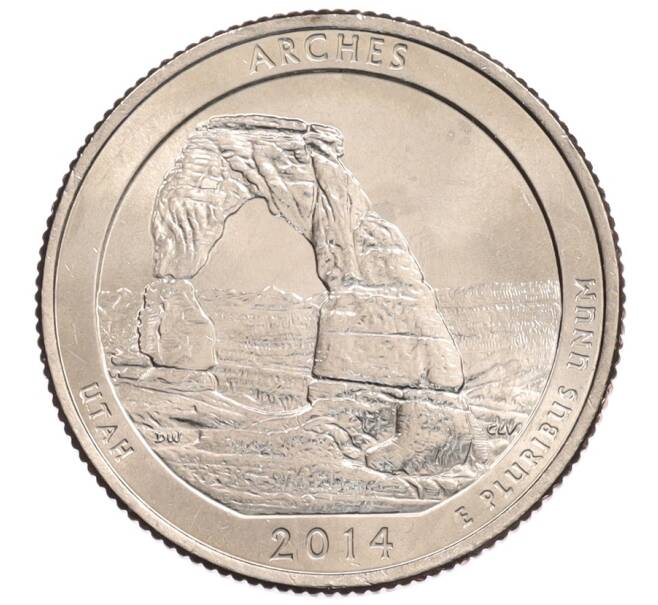 Монета 1/4 доллара (25 центов) 2014 года P США «Национальные парки — №23 Национальный парк Арки» (Артикул: M2-90332) — Фото №1