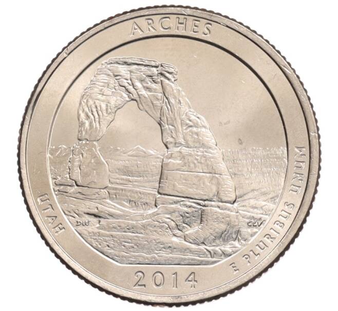 Монета 1/4 доллара (25 центов) 2014 года P США «Национальные парки — №23 Национальный парк Арки» (Артикул: M2-90334) — Фото №1