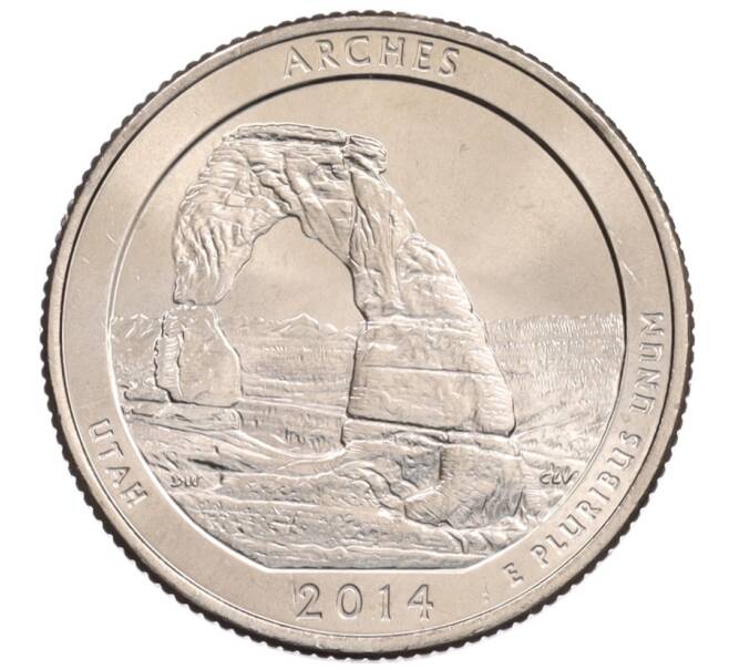 Монета 1/4 доллара (25 центов) 2014 года P США «Национальные парки — №23 Национальный парк Арки» (Артикул: M2-90335) — Фото №1