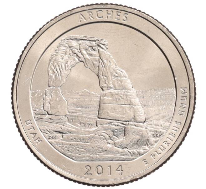 Монета 1/4 доллара (25 центов) 2014 года P США «Национальные парки — №23 Национальный парк Арки» (Артикул: M2-90336) — Фото №1
