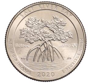 1/4 доллара (25 центов) 2020 года P США «Национальные парки — №53 Исторический парк и заповедник Бухта Соленой реки» — Фото №1