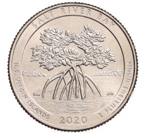 1/4 доллара (25 центов) 2020 года P США «Национальные парки — №53 Исторический парк и заповедник Бухта Соленой реки» — Фото №1