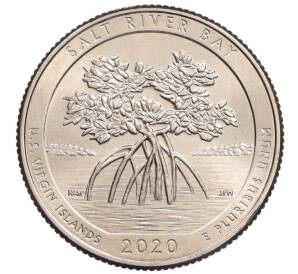 1/4 доллара (25 центов) 2020 года P США «Национальные парки — №53 Исторический парк и заповедник Бухта Соленой реки» — Фото №1