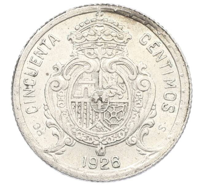 Монета 50 сентимо 1926 года Испания (Артикул: K10-5419) — Фото №2