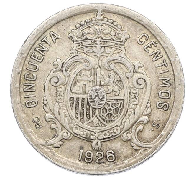 Монета 50 сентимо 1926 года Испания (Артикул: K10-5427) — Фото №2