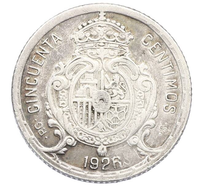Монета 50 сентимо 1926 года Испания (Артикул: K10-5435) — Фото №2